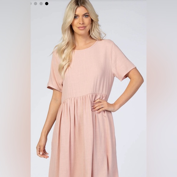 GeeGee Light Dust Pink Babydoll Dress | New No Tags | Size M - Picture 3 of 9